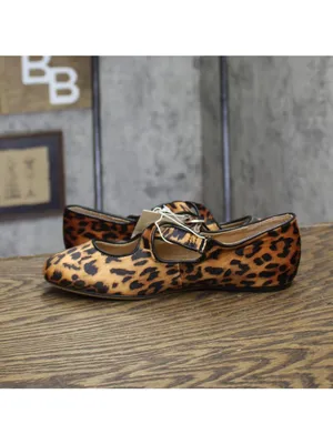 A New Day Tasmin Leopard Print Velvet Flats 94568225 Leopard Brown Multi 6M thumbnail 7