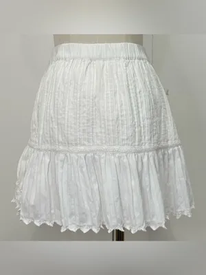 LoveShackFancy Madrid Ruffle Mini Skirt Small White Coquette Feminine Dainty thumbnail 3