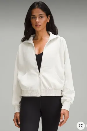 lululemon Softstreme Funnel-Neck Zip Jacket in Off-White thumbnail 1