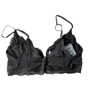 FREE PEOPLE Black Alyssa Lace Plunge Underwire Bra Bralette Crop X-Small NWT thumbnail 5