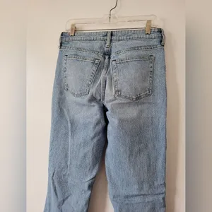 Free Assembly Jeans High Rise 90s Straight Leg Light Wash Ripped High Waist 10 thumbnail 9