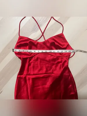 Babyboo NWT Medium Vibrant Red Satin Maxi Dress Elegant Baddie Formal Party thumbnail 8