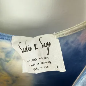 NWT Sadie & Sage Tie Dye Sleeveless Maxi Dress Blue Yellow Size Large L NEW thumbnail 6