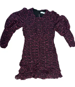 Astr Black Mini Dress with Pink Floral Print thumbnail 1