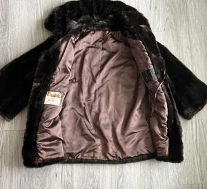 Vintage Grandella Black and Brown Faux Fur‎ thumbnail 3
