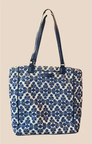 Vera Bradley Quilted Blue Floral Tote Bag thumbnail 1
