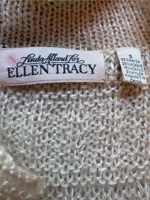 Vintage Linda Allard Ellen Tracy Mohair Blend Cardigan Vest S Cream thumbnail 3