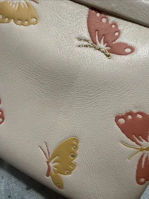 COACH 70512 Kisslock Coin Purse With Butterfly Print In Chalk/brass thumbnail 12