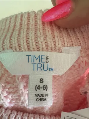 Time and Tru Light Pink Ribbed Crewneck Sweater thumbnail 9
