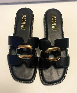 Jason Wu Women's Black Leather Slide Sandals Buckle Slip-On US 7.5 thumbnail 1