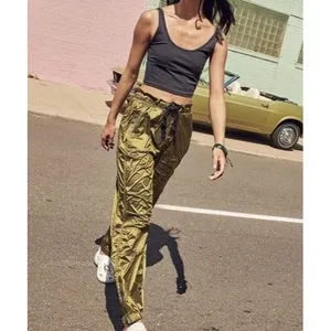 Free People FP Movement Trekker Pants Sz L Olive Green Parachute Cargo Jogger thumbnail 3