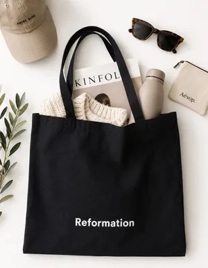 Reformation Tote Bag Black thumbnail 1