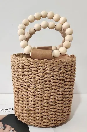 Straw purse Brown thumbnail 1