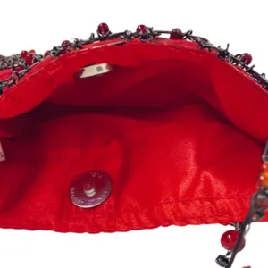 Eye Ful Bag Handbag Purse Red Metal Beaded Party Dressy Small Handbag NEW thumbnail 3