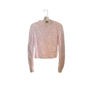 Wild Fable Pastel lace Sheer long-sleeve sequin mock neck coquette girl fairy thumbnail 6