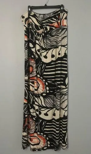 Mark. Strapless Sun Dress beach cover up black white orange size xxl thumbnail 1