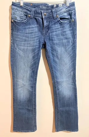 Miss‎ Me Bootcut Jeans Womens 31 Blue Excellent Angel Wing Studded JP5331B4 thumbnail 1