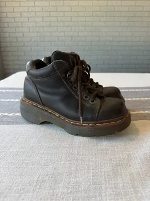 Vintage Y2K Dr. Martens 8550 Brown Leather Chunky Boots Made in England Size 6 thumbnail 3