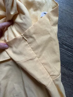 Showpo. DIXIE MIDI DRESS Linen Look One Shoulder Ruffle Dress In Lemon 4 thumbnail 8