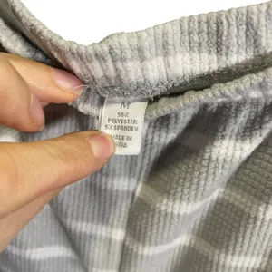 Muk Luks Striped Stretchy Lounge Pants‎ Medium Gray & White Polyester Blend thumbnail 3