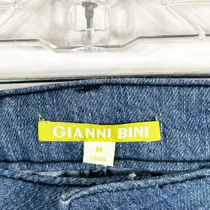 Gianni Bini Medium‎ Mini Skirt Blue Denim Patchwork Y2K Boho Pockets Womens 120 thumbnail 9