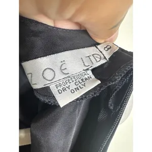 Vintage 80s Zoë Ltd Black Taffeta Dropped Ruched Waist Mini Party Dress thumbnail 4