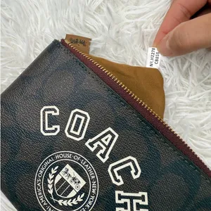 COACH Brown Coated Canvas Wristlet thumbnail 6