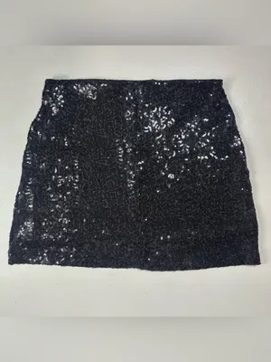 Tipsy Elves Black Sequin Mini Skirt Women’s Medium Party Holiday NWT thumbnail 3