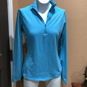 Nike drifit blue quarter zip long sleeve top thumbnail 3