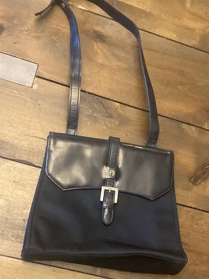 Etienne Aigner Black‎ Leather and Fabric Shoulder Bag thumbnail 1