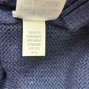 Old Navy Women Navy‎ Blue Fair Isle Long Sleeves Knit Pullover Sweater XL Tall thumbnail 4