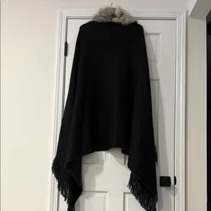Lauren Ralph Lauren Removable Faux-Fur Collar Poncho thumbnail 6