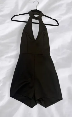 Charlotte Russe Black Halter Romper | Small thumbnail 1