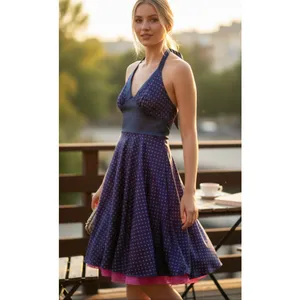 Y2K Ruby Rox Polka Dot Halter Dress size Small thumbnail 13