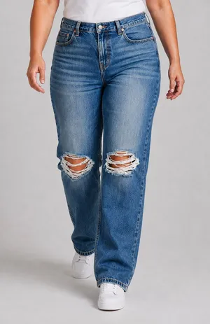 Levi’s Low Pro Straight Jeans Size 31 Breathe Out Distressed Medium Wash 90s thumbnail 1