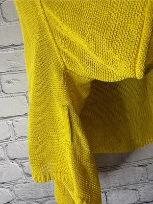 Free People Sunny Yellow Open-Front Knit Cardigan size small thumbnail 5
