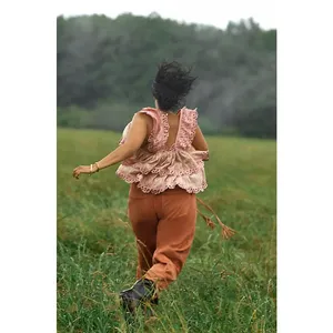 Anthropologie Let Me Be Eyelet Tiered Swing Top Blush Romantic Boho Cottagecore thumbnail 2