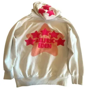Aelfric Eden Starcore Pink Towel Embroidery Oversized Hoodie Cream XS Y2K‎ thumbnail 3