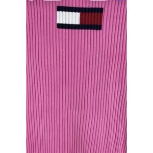 Tommy Hilfiger Ribbed Knit Sweater Womens XL Pink Flag Logo Y2K Preppy FLAW thumbnail 4