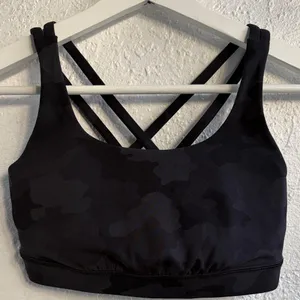 Lululemon Women's Black Camouflage Sports Bra thumbnail 1