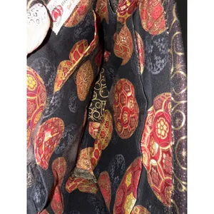 Handmade Gail Devens Quilted Shoulder Bag Brown Gold Swirl Celestial Tote thumbnail 3