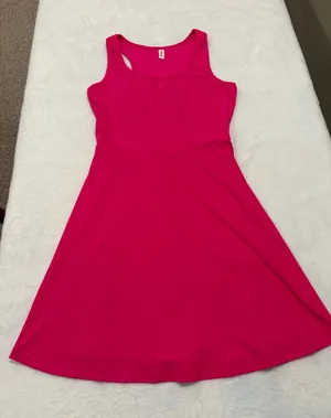 MISSUFE Hot Pink Athletic Tennis Dress Racerback A-Line - Medium thumbnail 1