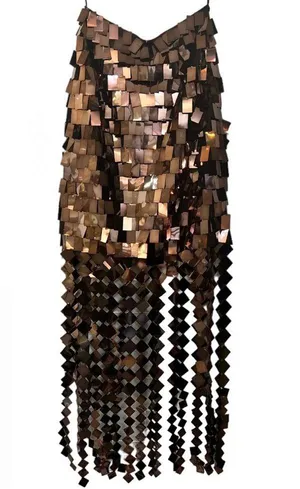 New JONATHAN SIMKHAI Lucee Paillette-Embellished High-Waisted Skirt in Chocolate thumbnail 12