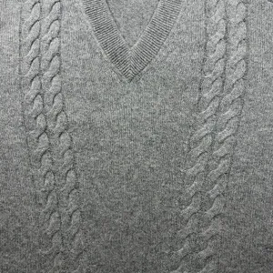 Charter Club Luxury 100% Cashmere Gray Cable Knit V-Neck Sweater XL thumbnail 5