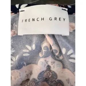 French Grey Sleeveless Medallion Swing Dress Navy Coral – Size L thumbnail 5