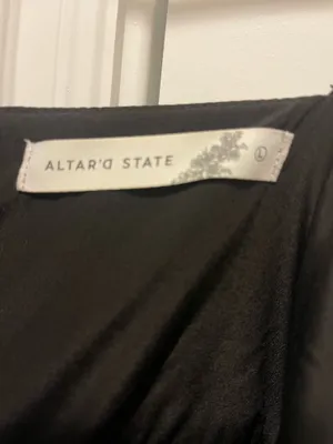 Altar'd State Stassia Black & White Satin Bow Dress thumbnail 5