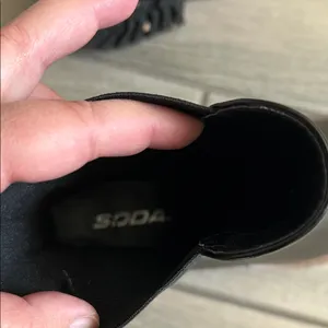Soda Black Ankle Boots with Brown Sole thumbnail 6