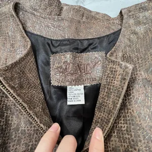 Live A‎ Little LAL Lined 100% Leather Jacket Zip Close Coat Brown Size Large L thumbnail 4