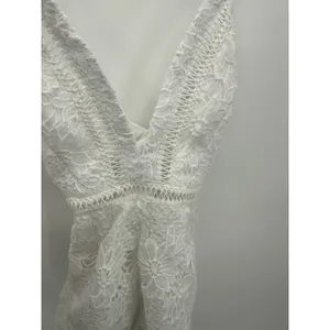 By The Way Revolve White Floral Lace Sleeveless Romper XS Bridal Bachelorette‎ thumbnail 6