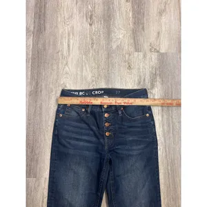 J.Crew Demi Boot Crop Dark Wash High Rise Button Fly Raw Hem Jeans 27 thumbnail 5